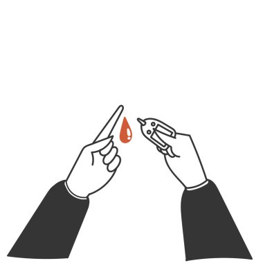 El çizimi karalama parmak izi çiziminden bir damla kan geldi.