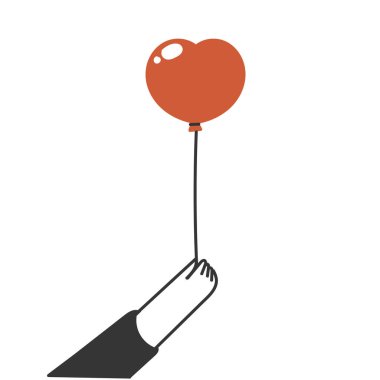 El ele tutuşma aşk balonu çizim stili