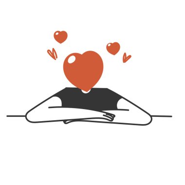 Aşk dolu karalama yapan kadın.