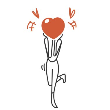 Aşk dolu karalama yapan kadın.