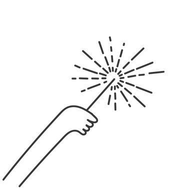 Elle çizilmiş havai fişekleri tutan karalamalar.