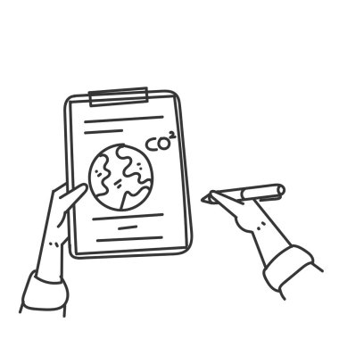 yeryüzü karbondioksit verisi pano karalama el çizim biçimi