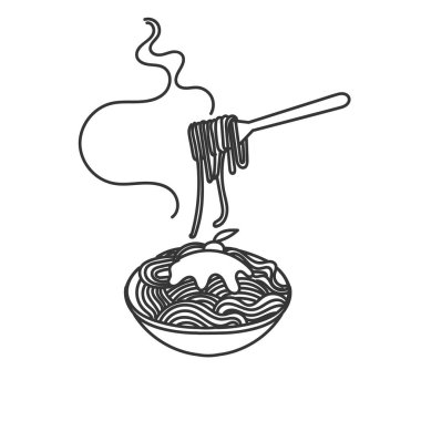 Elle çizilmiş leziz spagetti.