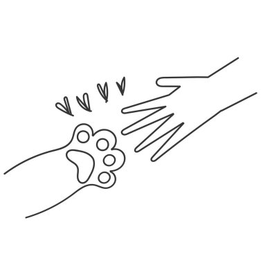 evcil hayvan pençesi ve insan eli karalama işareti çizgi filminde