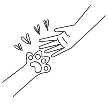 evcil hayvan pençesi ve insan eli karalama işareti çizgi filminde