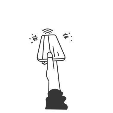 El çizimi kablosuz ödeme kartı.