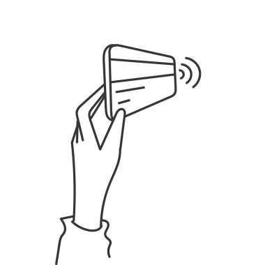 El çizimi kablosuz ödeme kartı.