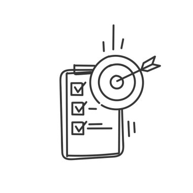 karalama listesi panosu ve dart tahtası oku