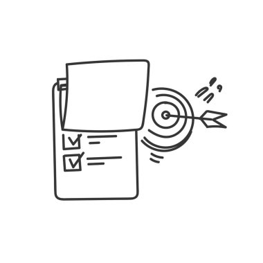 karalama listesi panosu ve dart tahtası oku