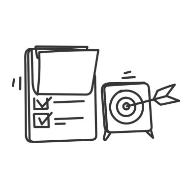 karalama listesi panosu ve dart tahtası oku