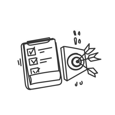 karalama listesi panosu ve dart tahtası oku