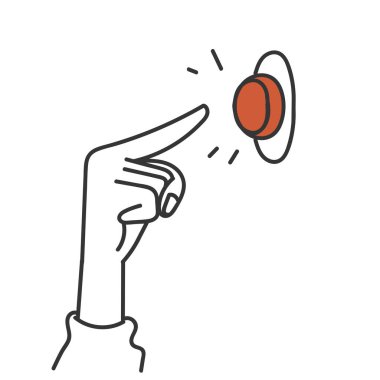 çizik el parmağı kırmızı düğmeye bas