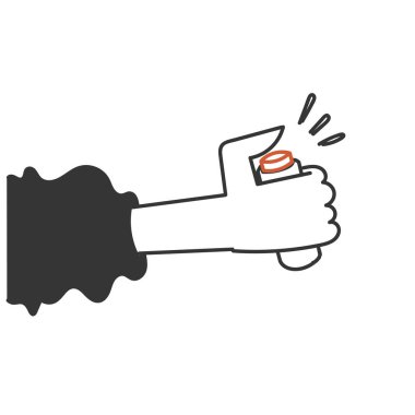 çizik el parmağı kırmızı düğmeye bas