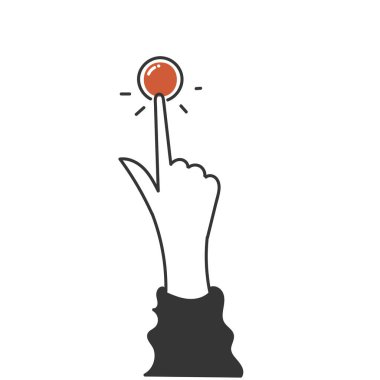 çizik el parmağı kırmızı düğmeye bas