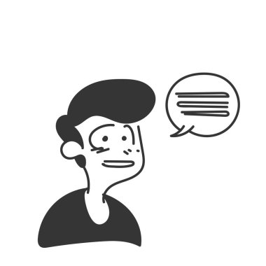 Çizgi filmci konuşan balon karalaması