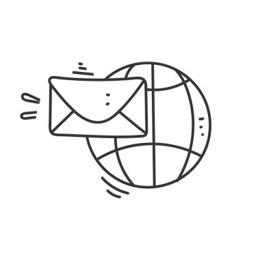 karalama küresi ve zarf simgesi