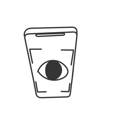 Cep telefonuna el çizimi göz biyometrik taraması