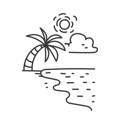 Karalama karikatürü plaj çizimi