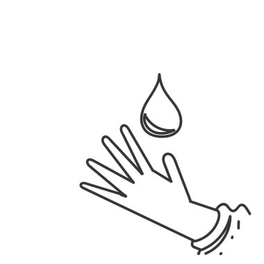 El ele tutuşan su damlası karalama çizim simgesi