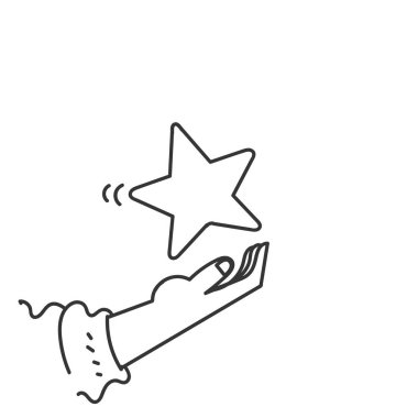 Karalama el ele tutuşan yıldız çizgi filmi