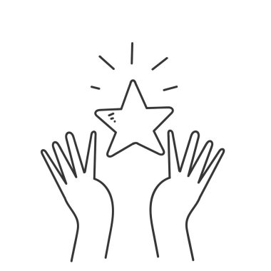 Karalama el ele tutuşan yıldız çizgi filmi