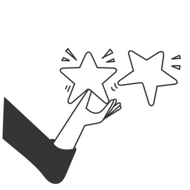 Karalama el ele tutuşan yıldız çizgi filmi