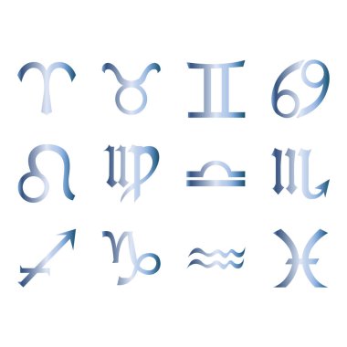 Zodiac simge vektörünün koleksiyonu