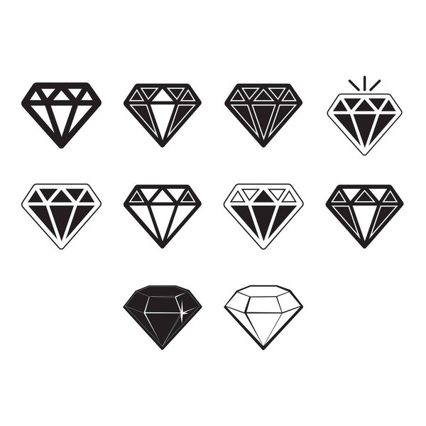 collection of diamond icon vector