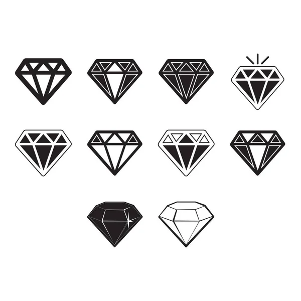 Sammlung Von Diamanten Ikonen Stockillustration