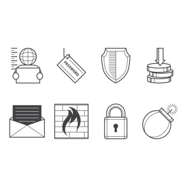 Siber suç simgesi vektörünün koleksiyonu