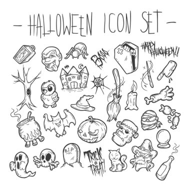 Cadılar Bayramı simgesi kümesi vektörü koleksiyonu