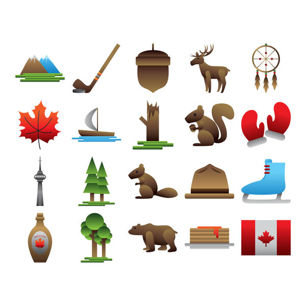 коллекция вектора иконок Канады