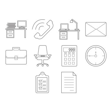 Ofis simgesi vektörü koleksiyonu