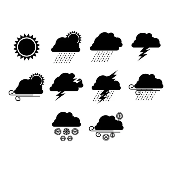 Collection Weather Icon Vector — Stock Vector
