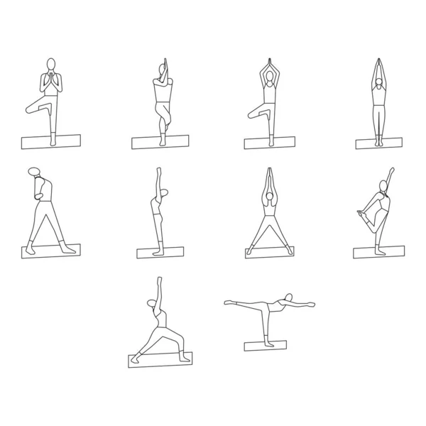 Colección Vector Icono Yoga — Vector de stock