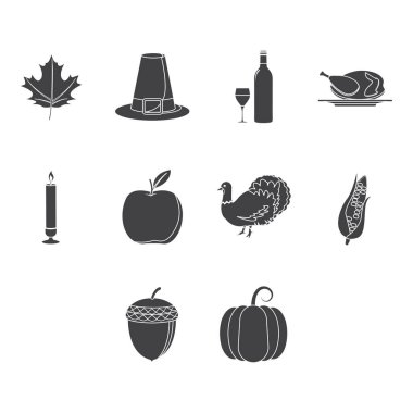 Şükran Günü ikon vektörünün koleksiyonu