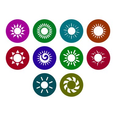 Güneş simge vektör topluluğu