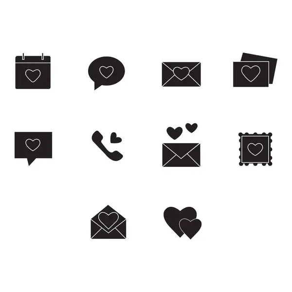 Sevgililer günü simgesi vektörünün koleksiyonu