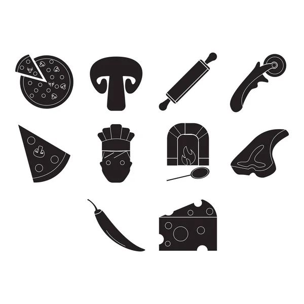 Pizza simge vektör topluluğu