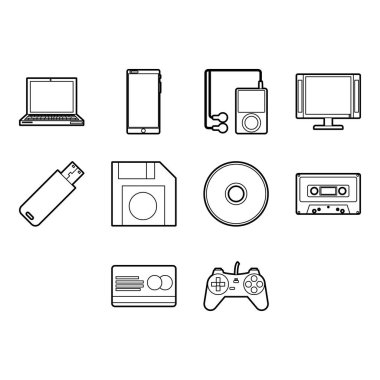 Teknoloji simge vektör topluluğu