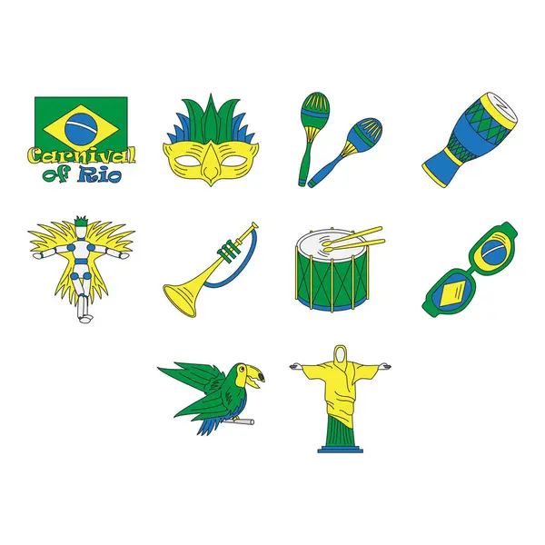 karnaval rio simge vektörünün koleksiyonu