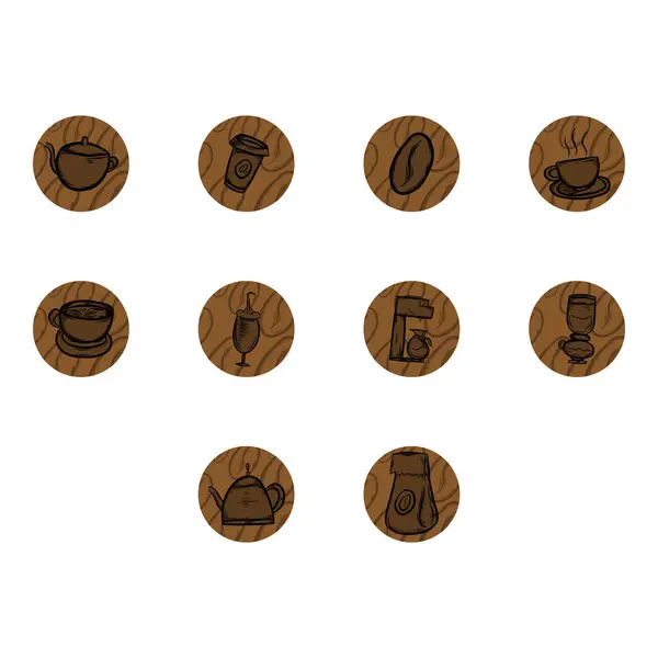 Kahve simgesi vektörü koleksiyonu