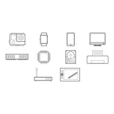 Teknoloji simge vektör topluluğu