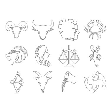 Zodiac simge vektörünün koleksiyonu