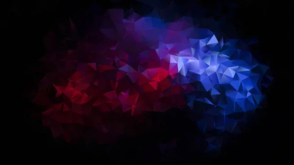 ベクトル抽象的な不規則な多角形の背景 三角形低ポリパターン 色赤青黒 — ストックベクタ