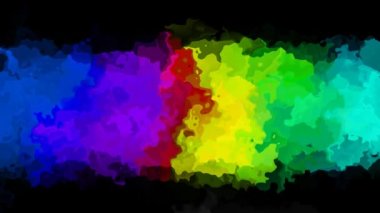 abstract animated twinkling stained background full HD seamless loop video - watercolor splotch liquid effect - rainbow full color spectrum - magenta, pink, red, orange, yellow, green, blue, violet, purple