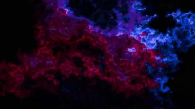 abstract animated twinkling stained background full HD seamless loop video - watercolor splotch liquid effect - color blue red black