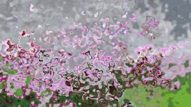 soyut animasyon ışıltılı arka plan tam HD dikdörtgen döngü videosu - suluboya lekeli sıvı efekt - pembe yay pembe gri yeşil