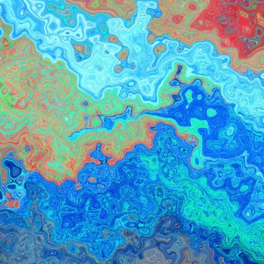 soyut sanatsal boyalı empresyonizm fırça darbeleriyle arka plan - mavi nane yeşili turuncu