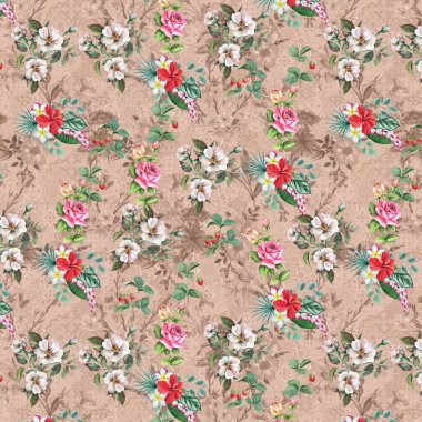 Pakistan Dijital HD Her Yerde Dijital Kurtis Tasarımı İçin Çiçek Deseni Tasarımı